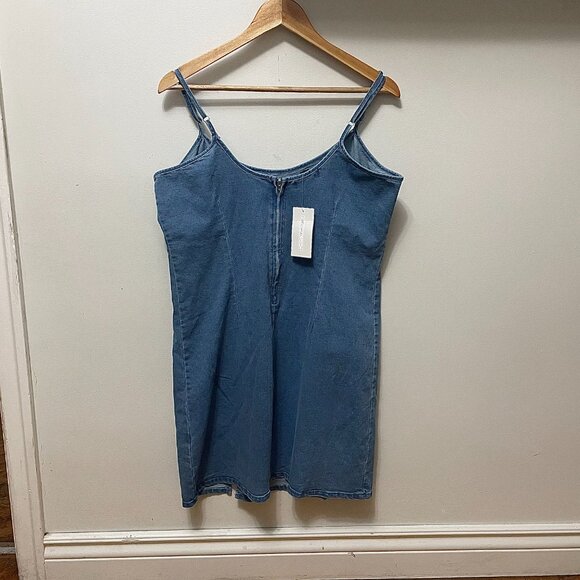 NWT Streetwear Society blue denim a-line style mini dress size XL - Picture 2 of 10